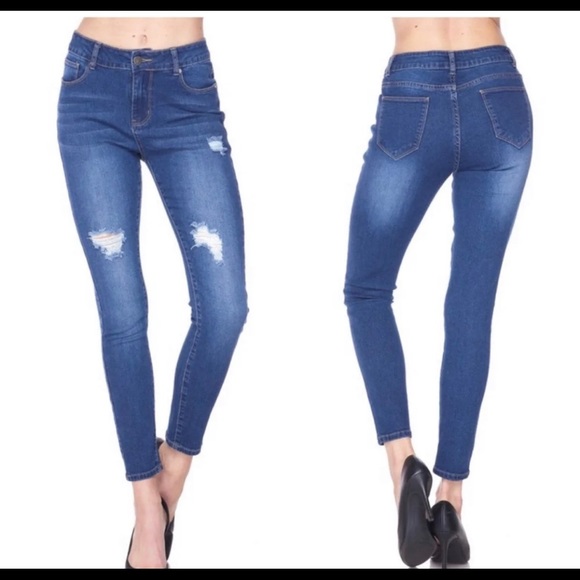 NEW BEST FITTING DISTRESSED SKINNY JEANS - Picture 1 of 10